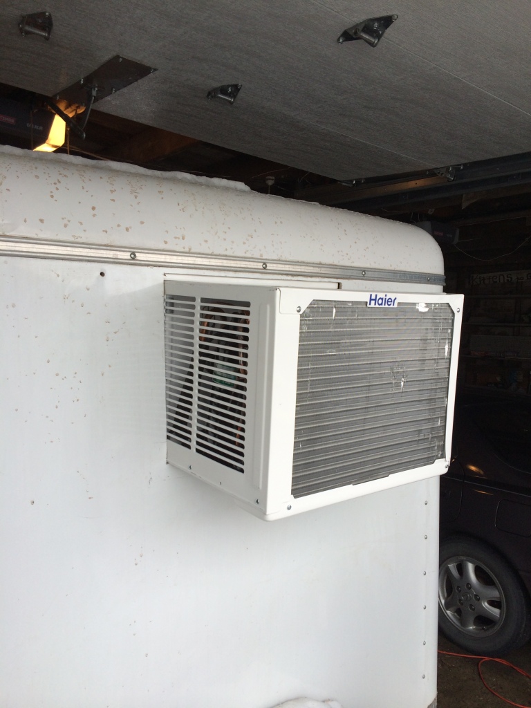 AC unit mounted in trailer